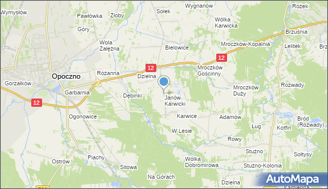 mapa Janów Karwicki, Janów Karwicki na mapie Targeo